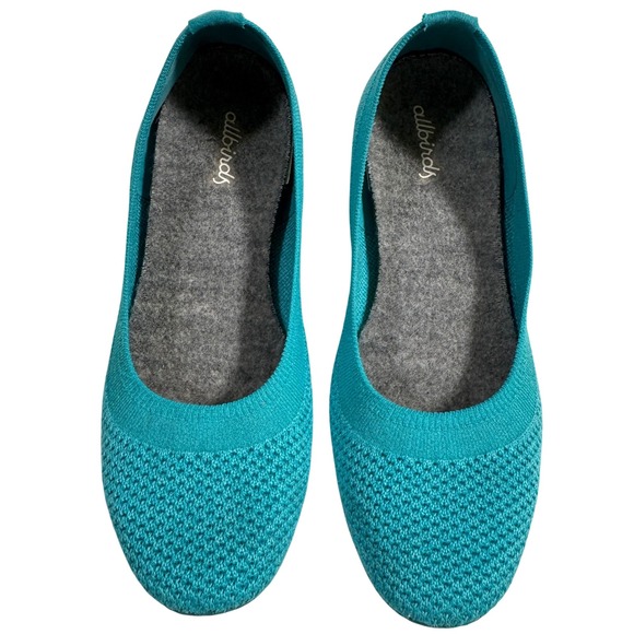 allbirds Shoes - Allbirds Tree Breezers Teal Blue Knit Ballet Flats Women's 6 Sustainable Shoes